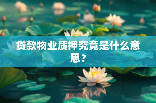 贷款物业质押究竟是什么意思？
