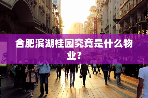合肥滨湖桂园究竟是什么物业？