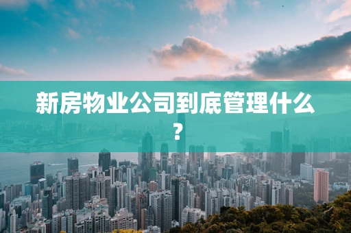 新房物业公司到底管理什么？