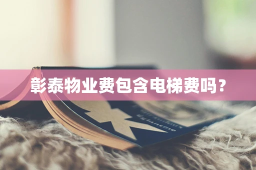 彰泰物业费包含电梯费吗？