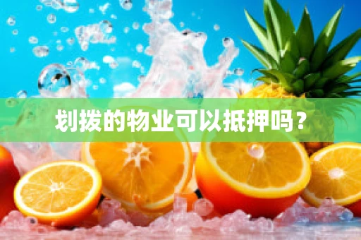 划拨的物业可以抵押吗？