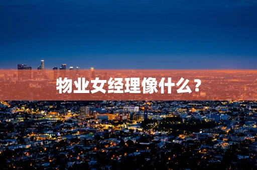 物业女经理像什么？