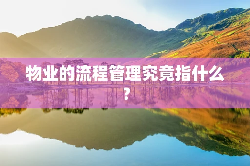 物业的流程管理究竟指什么？