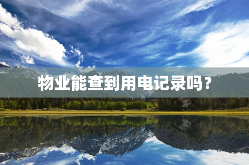 物业能查到用电记录吗？