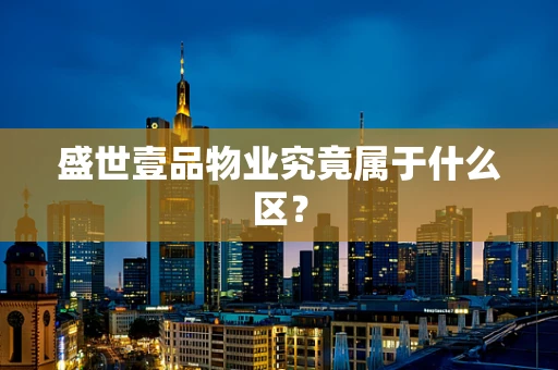 盛世壹品物业究竟属于什么区？