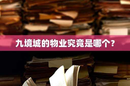 九境城的物业究竟是哪个？
