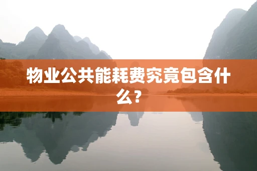 物业公共能耗费究竟包含什么？