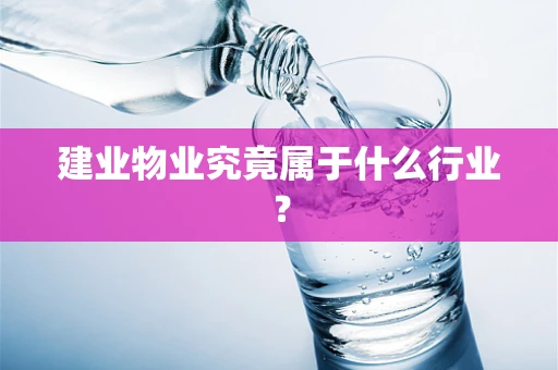 建业物业究竟属于什么行业？