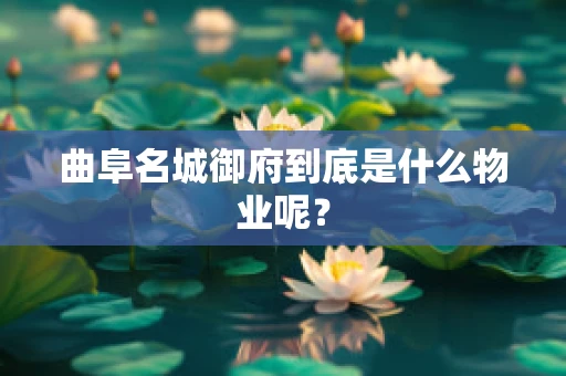 曲阜名城御府到底是什么物业呢？