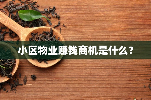 小区物业赚钱商机是什么？