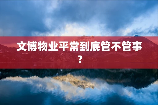 文博物业平常到底管不管事？