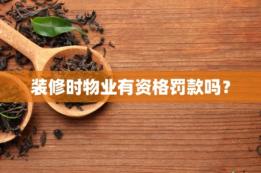 装修时物业有资格罚款吗？
