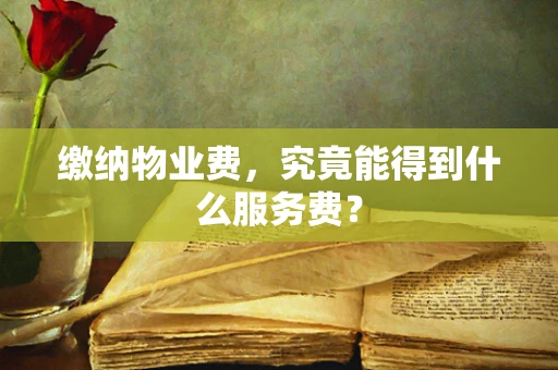 缴纳物业费，究竟能得到什么服务费？