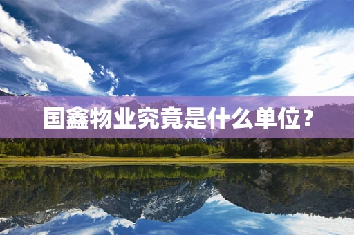 国鑫物业究竟是什么单位？