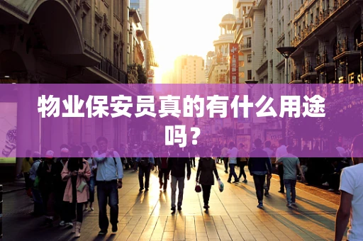 物业保安员真的有什么用途吗？