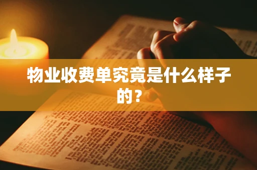 物业收费单究竟是什么样子的？