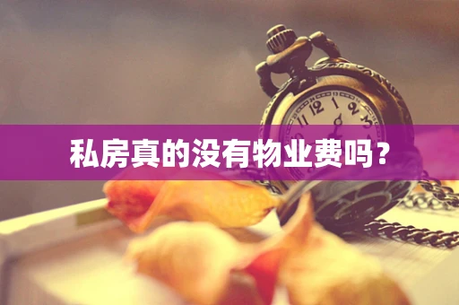 私房真的没有物业费吗？