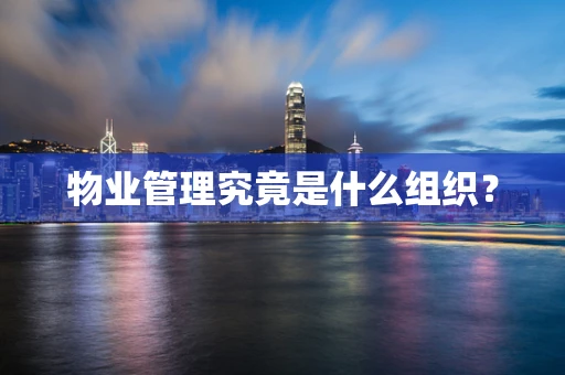 物业管理究竟是什么组织？