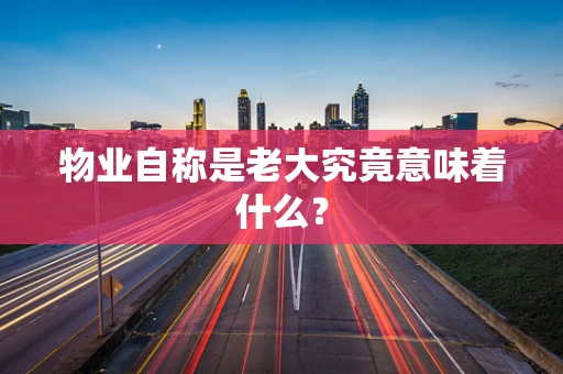 物业自称是老大究竟意味着什么？