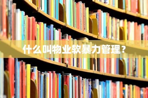 什么叫物业软暴力管理？