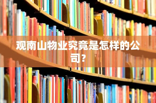 观南山物业究竟是怎样的公司？
