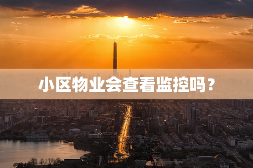 小区物业会查看监控吗？