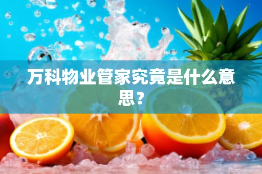 万科物业管家究竟是什么意思？