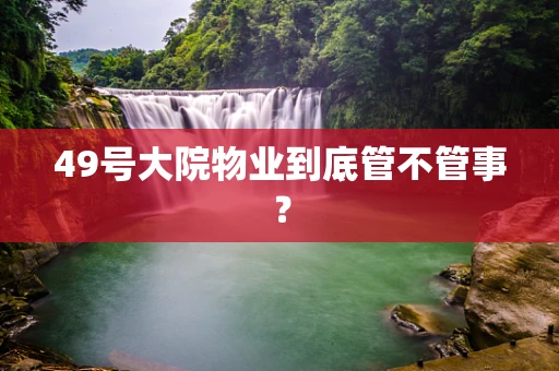 49号大院物业到底管不管事？