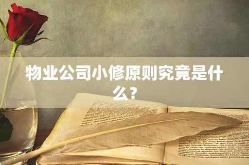 物业公司小修原则究竟是什么？