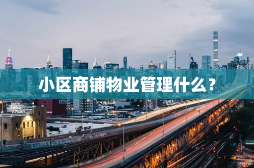 小区商铺物业管理什么？